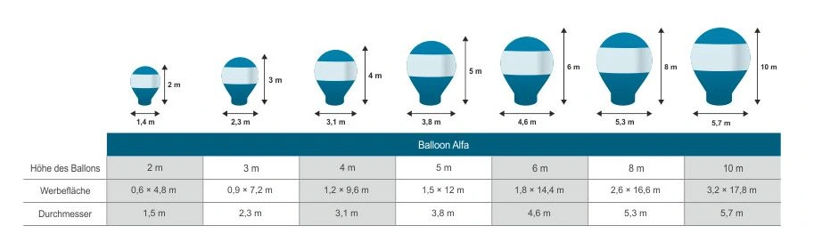 Größen Standballone